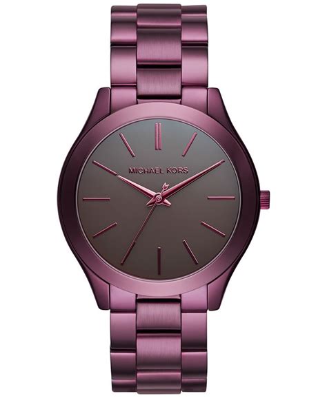 Michael Kors Unisex Slim Runway Plum Stainless Steel Bracelet 